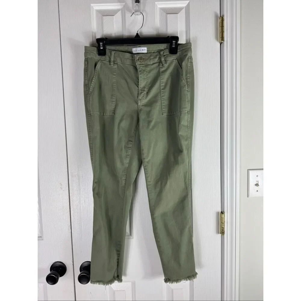Loft Womens Green Curvy Skinny Pants Size 8/29